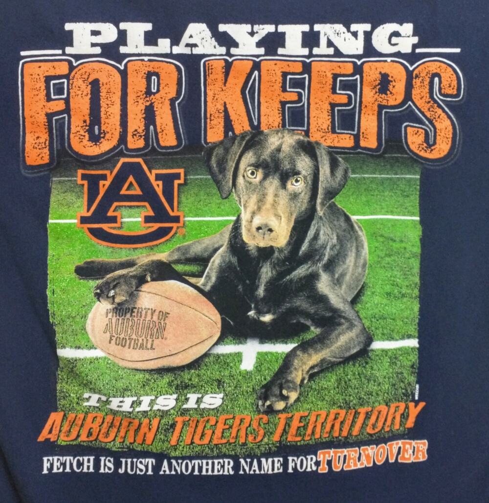 Weezabi Auburn Tigers Ball Control Graphic T Shirt Mens Medium Blue NCAA